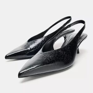 Zara Slingback Heels-Black